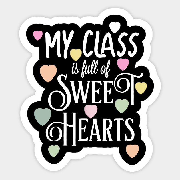 Teacher and Student Valentines Day T Shirt Class Sweet heart Sticker by Vicenta Aryl